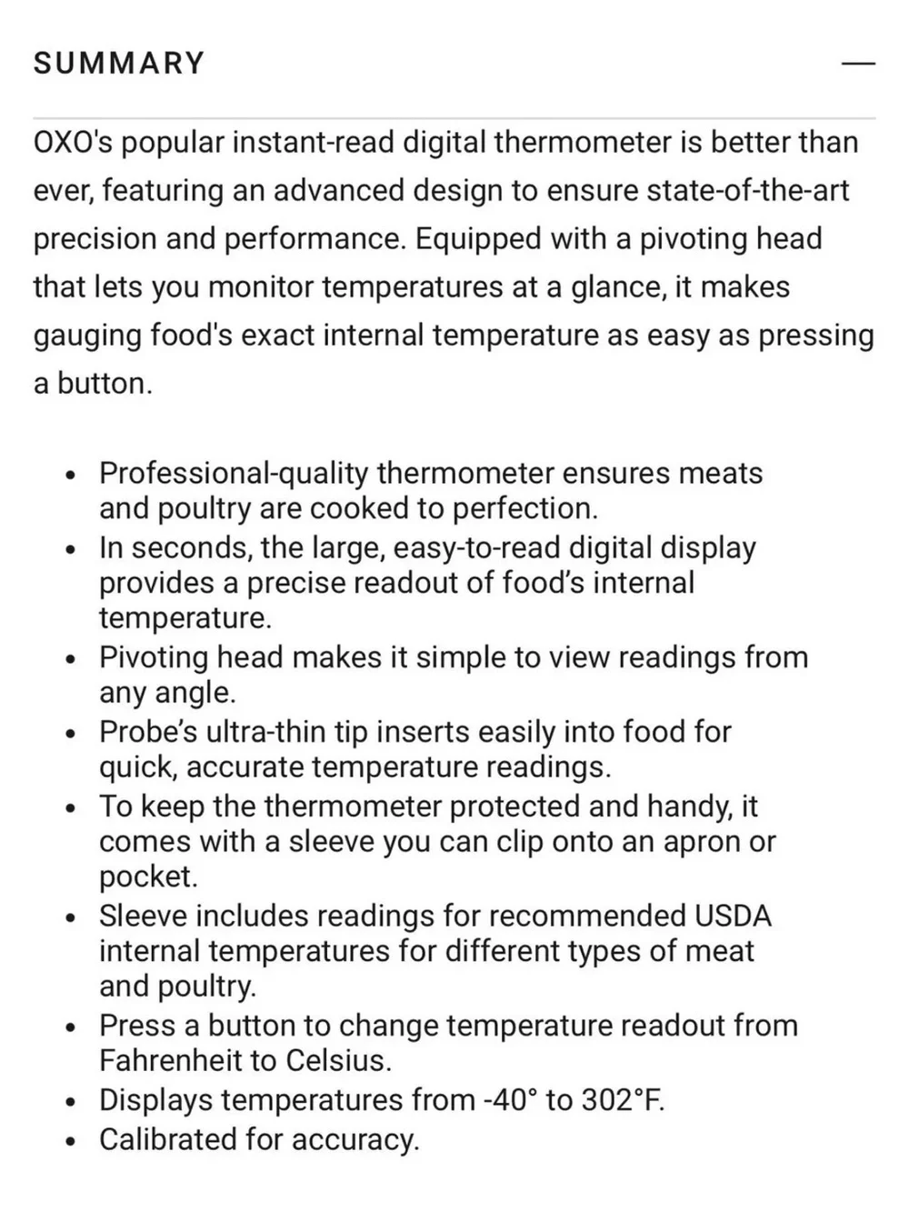 OXO Digital Instant Read Thermometer